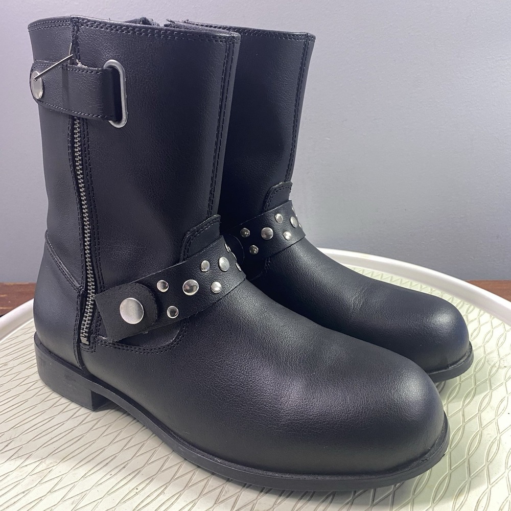 Bilt Scarlet Highway Womens Leather studded black Motorcycle Riding Boots Sz.10